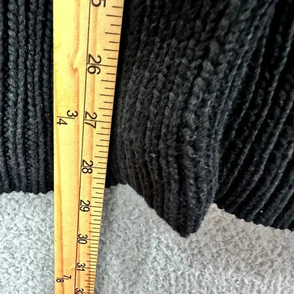 Talbots Cardigan Sweater Womens Mp Black Snap Button Fisherman Cable knit chunky - Picture 3 of 6